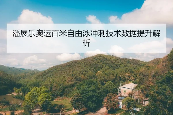 潘展乐奥运百米自由泳冲刺技术数据提升解析
